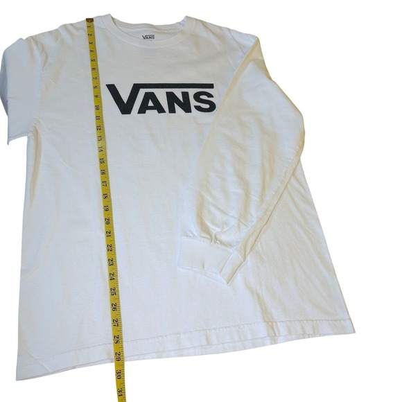 Vans Classic Logo Long Sleeve T Shirt Mens Large White Unisex Streetwear Skater - Picture 5 of 6